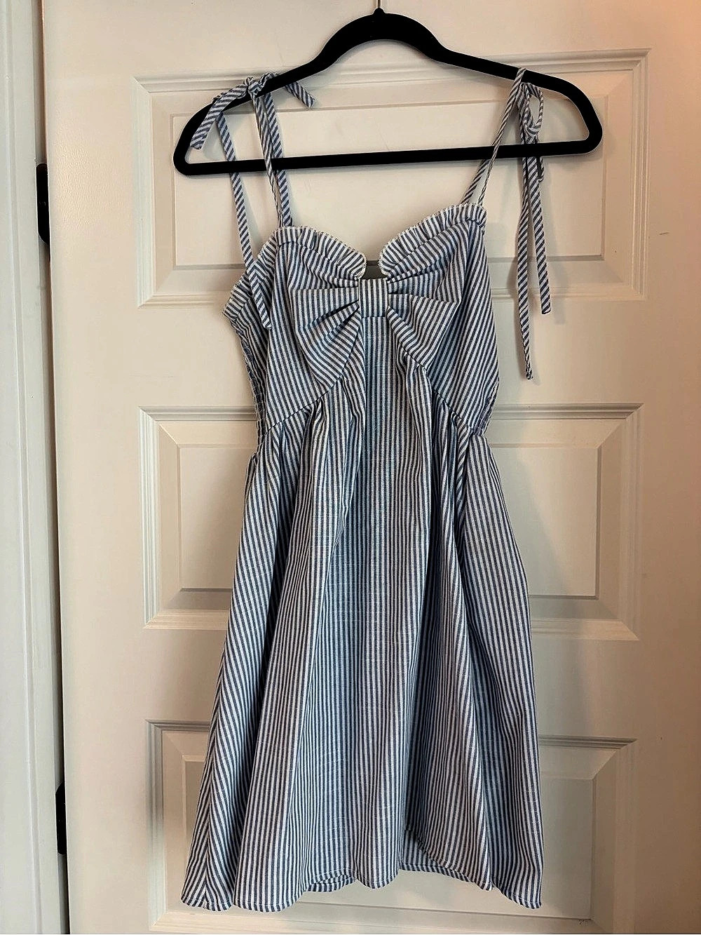Blue & White Striped Mini Dress
